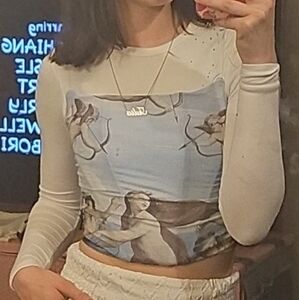 Artistic Blue and White Camisole